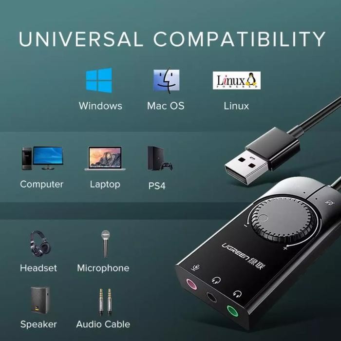 Ugreen Usb Sound Card To Aux Audio Mic - Ugreen Soundcard Usb External