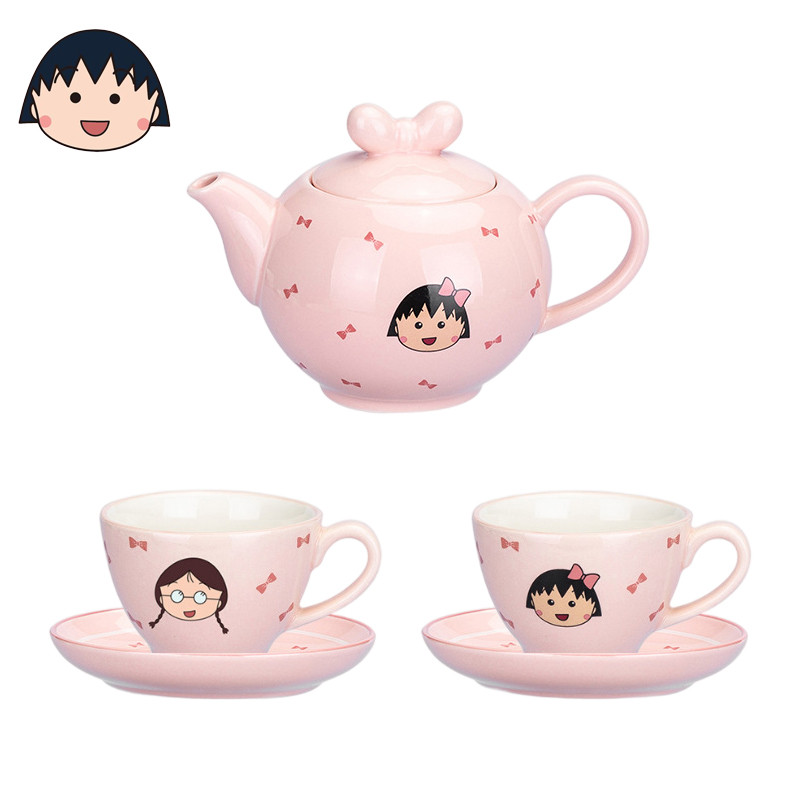 Cherry Meatballs Teapot Cup Anime Ceramics Tea Set Coffee Cup Kawaii