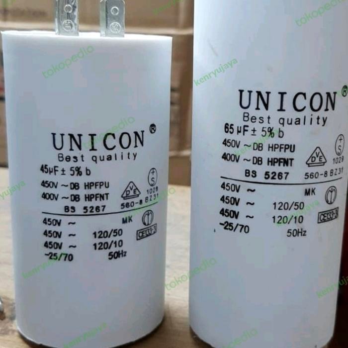 KAPASITOR (CAPACITOR) POMPA 45UF 450 VAC UNICON