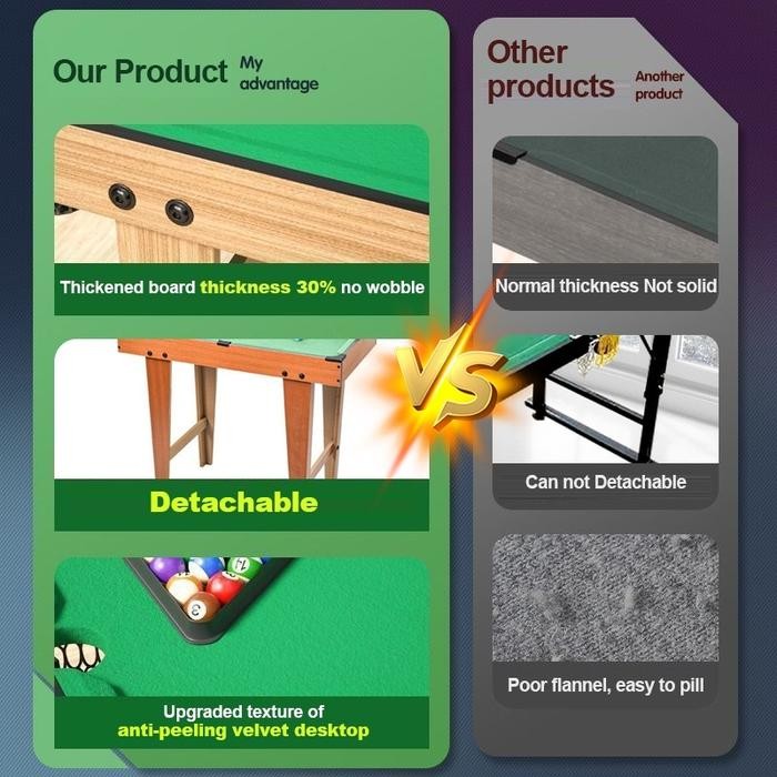 BARANG TERLARIS CODBliss Baby Meja biliar Mini untuk anak kayu dengan Set meja biliar kaki tinggi
