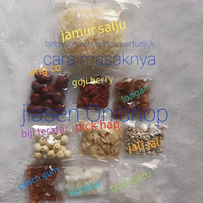 

Peach Gum Dessert Collagen Tao Jiao Asli komplit isi 10 macam