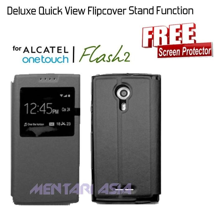 Termurah Flipcover Alcatel Flash-2 : Deluxe Quickview Flipcover ( + Free Sp)
