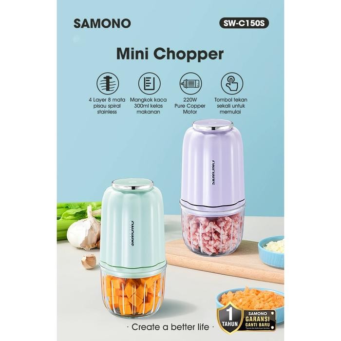 

DISKON SAMONO Chopper MPASI Multifungsi Pelumat Makanan Pengolah Daging SW-C150S Garansi Resmi Ganti