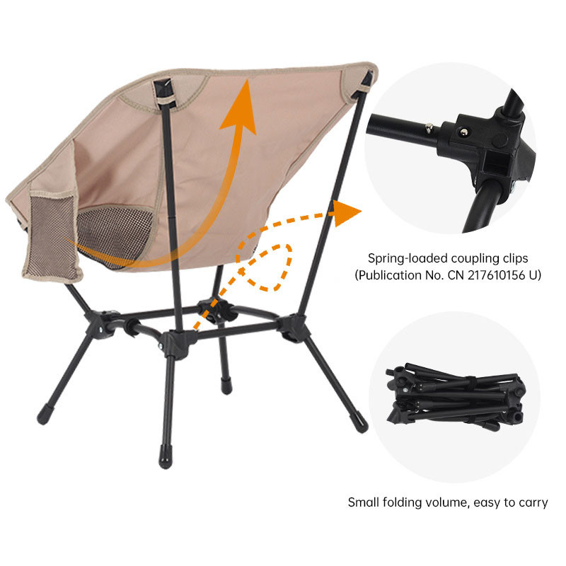 

Outdoor Folding Camping Chair Heighten Oxford Cloth Portable Moon Chair for Fishing BBQ Festival