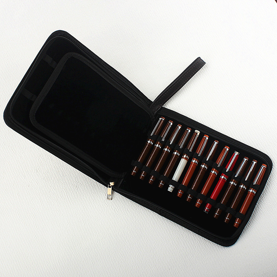 

Waterproof Pen Case Holder for 10 24 36 48 Ballpoint Pens PU Leather Organizer