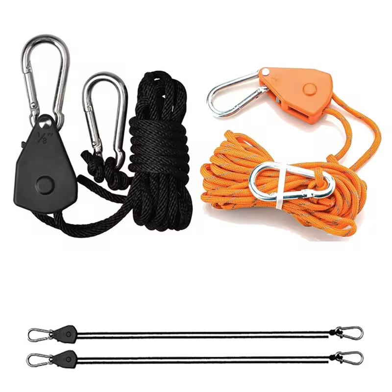 

6Pcs 4mm Camping Tent Tie Down Rope Tightener Fastening Wind Rope Buckle Pulley Ratchet Hangers