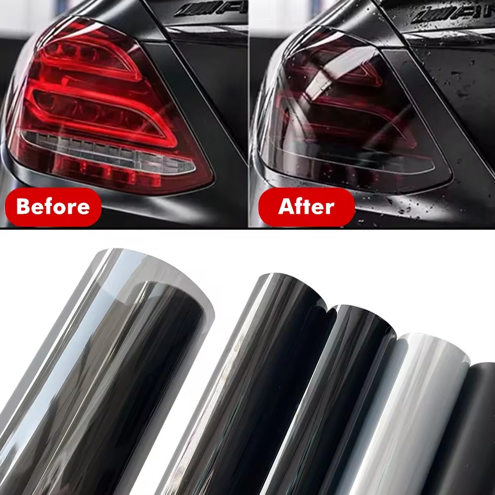 

30x150cm Car Light Film Car Smoke Black Tint Film Headlight Taillight Vinyl Film Wrap Cover Film