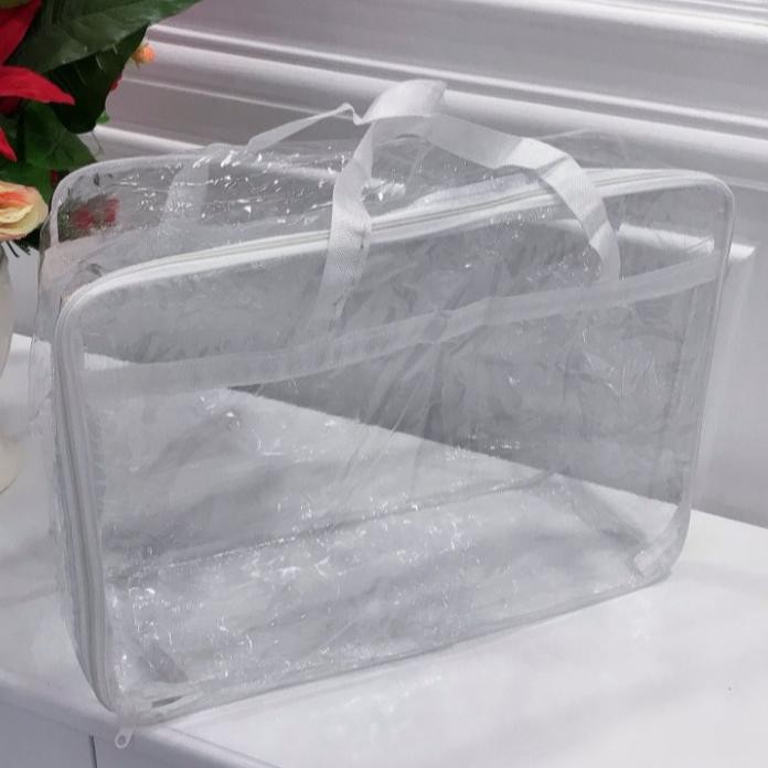 (Allthebest) Tas Kantong Bedcover Plastik Mika Bening