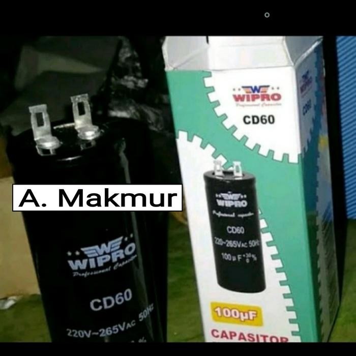 Kapasitor 75 uF 220-265Vac 50Hz Wipro CD60 Capasitor 75UF 75 MFD 220-2
