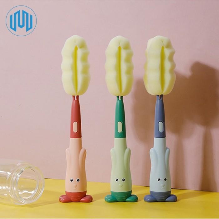 [Allthebest] Sikat Pembersih Dot Bayi Empeng Botol Gelas Sedotan 4in1 Spon