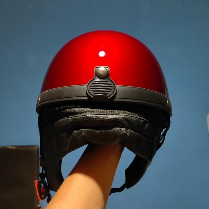 (Allthebest) Helm Bogo Retro Vintage Chips Cetok Batok Setengah Kepala Dewasa Polos