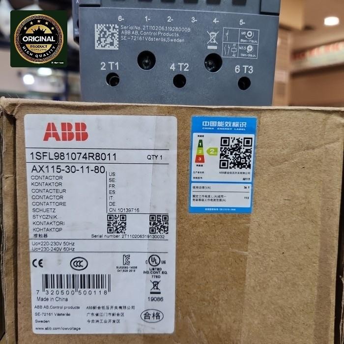 KONTAKTOR / CONTACTOR ABB AX115 -30-11 3P 220V AX115 55KW ORIGINAL