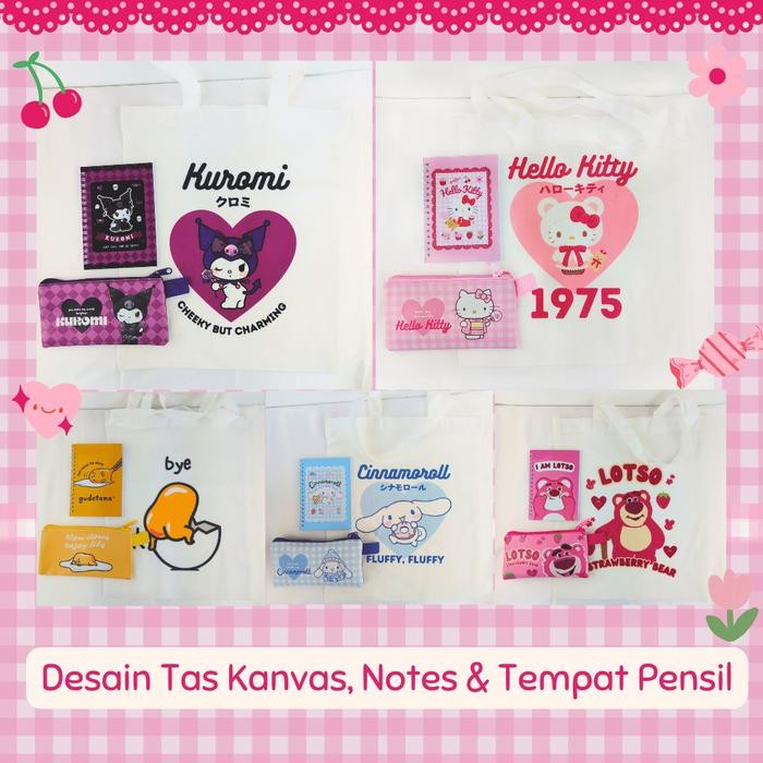 

NYBEBY26 KADO KARAKTER SANRIO LOTSO KUROMI CINNAMOROLL GUDETAMA HELLO KITTY HAMPERS ULTAH CEWEK