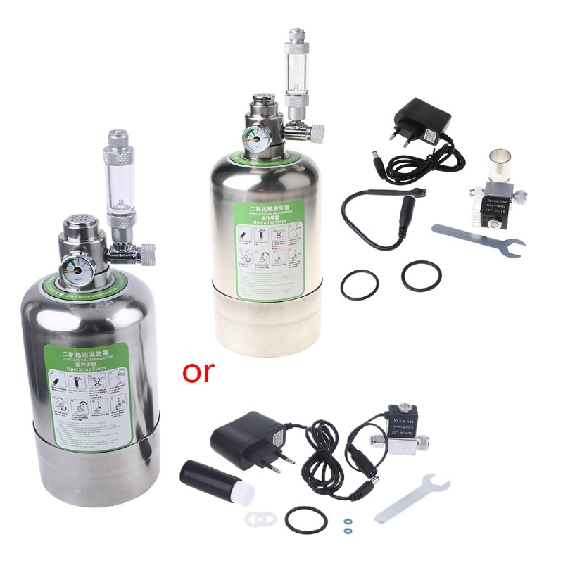 Aquarium DIY CO2 Generator System Stainless Steel Bottle Tools with