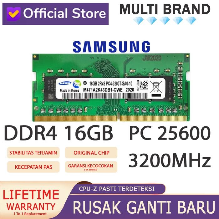 Ram Laptop Samsung Ddr4 16Gb 25600/3200Mhz Ori Nb Ddr4 16Gb 3200Mhz