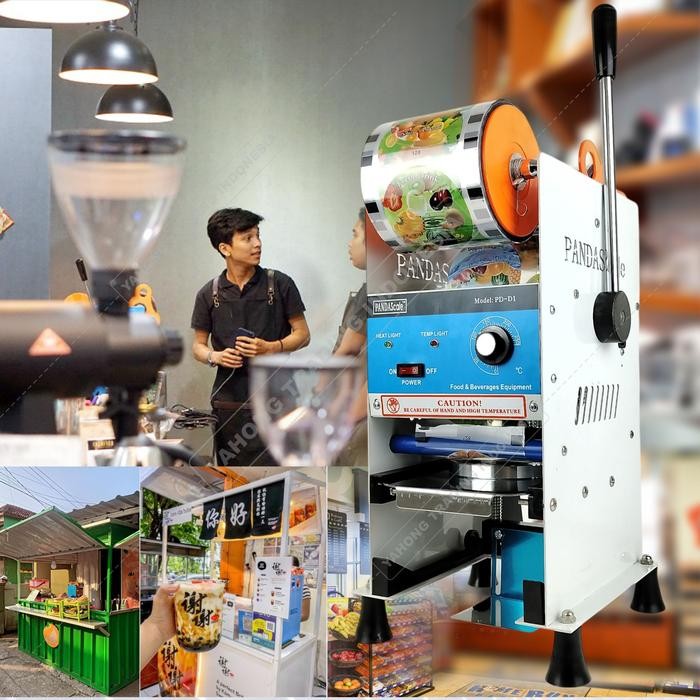 Unik Cup Sealer Mesin Press Gelas Alat Pres Gelas Minuman + Kayu