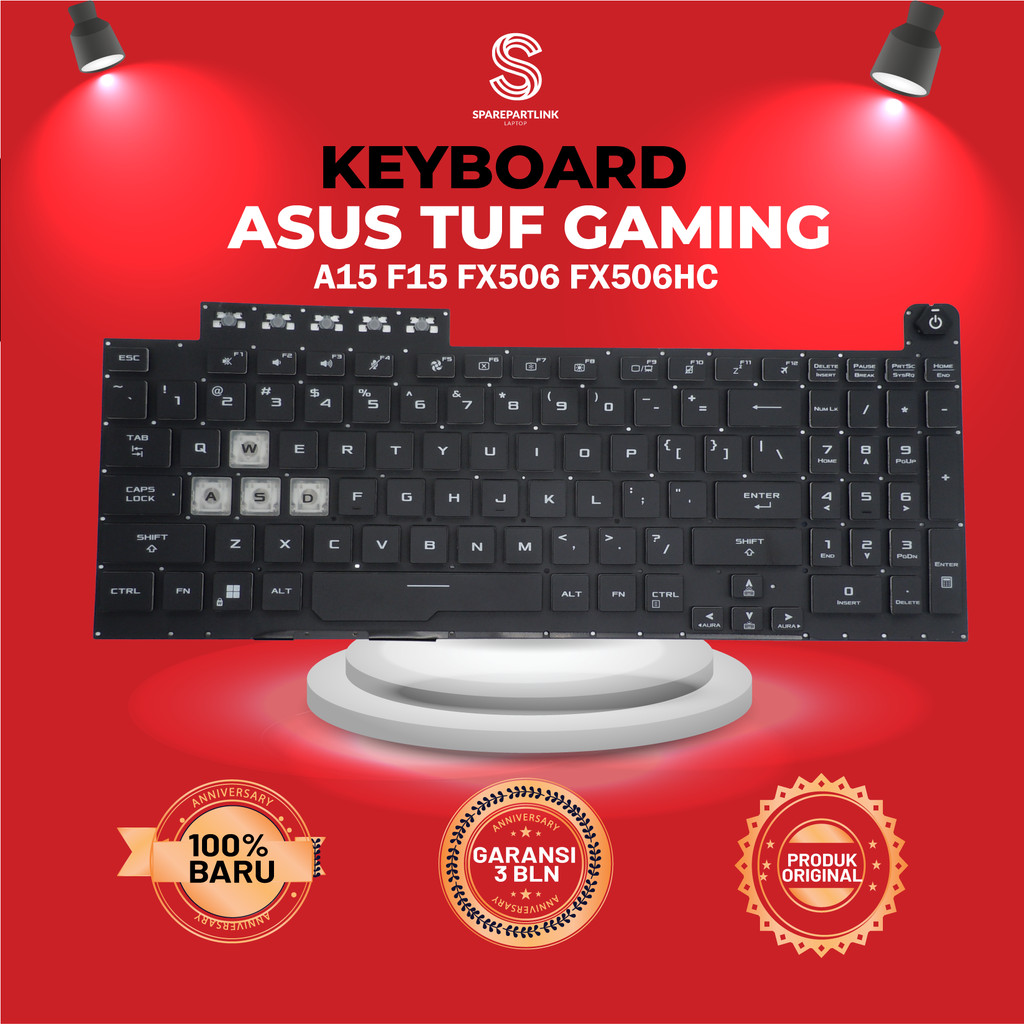 Keyboard Asus Tuf Gaming a15 f15 fx506 fx506hc
