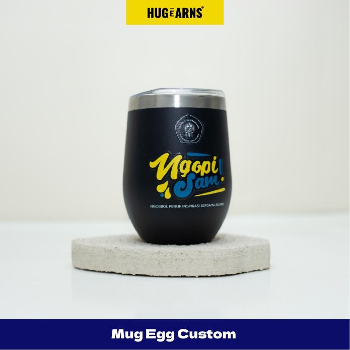 TERLARIS HUGeARNS - Mug Telur Custom Tumbler Egg Custom / Coffee Egg Custom Mug Stainless / Gelas