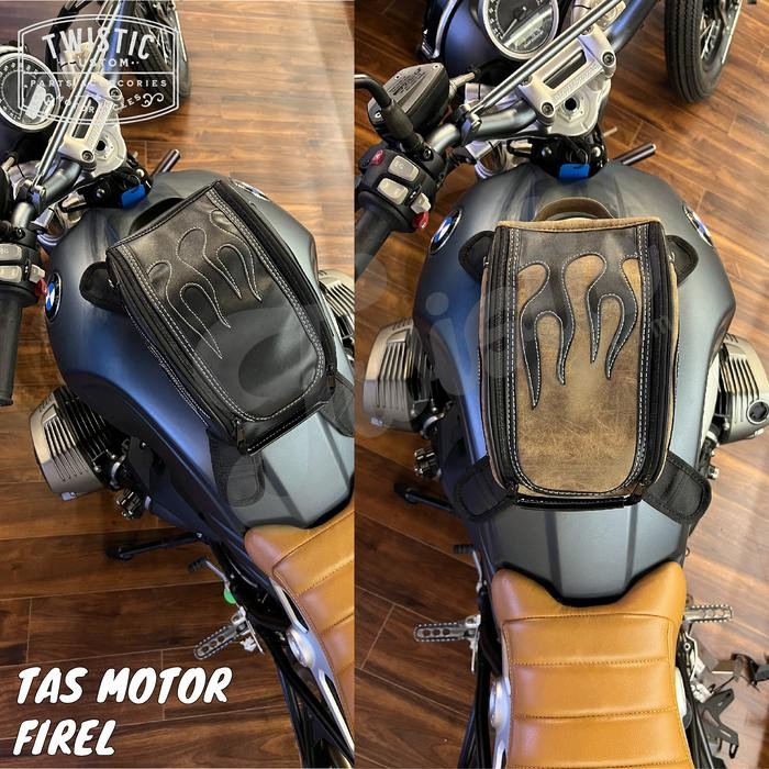 Tas Kulit Tank Bag Tankbag Tangki Magnet Depan Firel Motor Universal #Gratisongkir