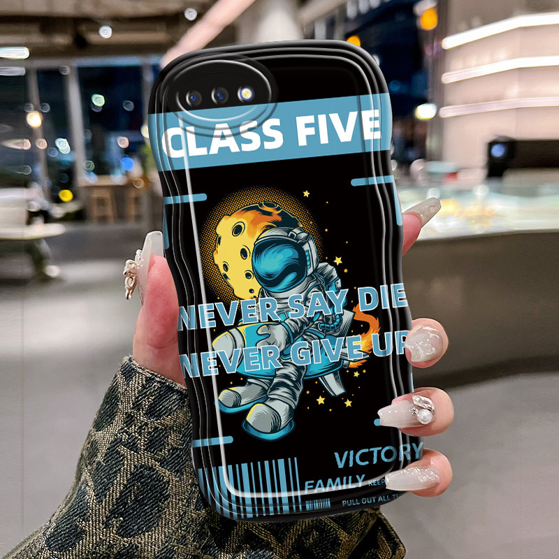 Casing Hp Untuk OPPO A5 A3s A12E Realme C1 Case Krim gelombang cntik Softcase Silikon Kesing Nasa as