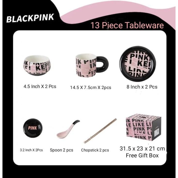 BlackPink Tableware Piring Makan / piring dan mangkok set / gift