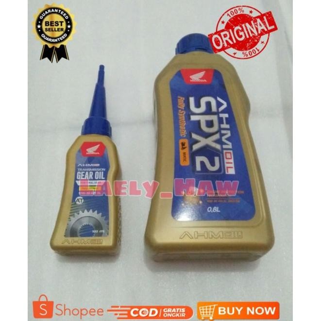 (Allthebest) PAKET OLI MESIN SPX2 ORI AHM / Oli Gardan ORI AHM