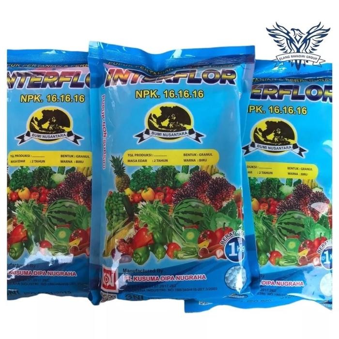 Pupuk Npk 161616 Kemasan Pabrik 1Kg Interflor Mutiara Tanaman