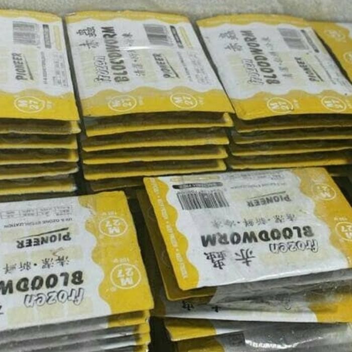 MAKANAN IKAN HIAS CACING SUTRA BEKU FROZEN BLOODWORM PAKAN IKAN CUPANG