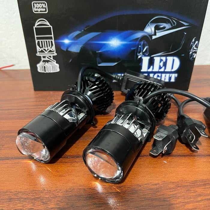 Lampu LED Y7 Projie H4 Mini Projector Lens Lensa Mobil Motor - Y7 -H4