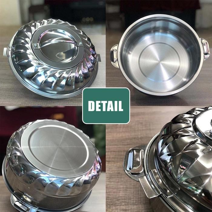 Fresh Box 4 Pcs Double Deck Stainless Steel/Panci Stainless Set/Panci Jawa Maspion / Panci Kuah