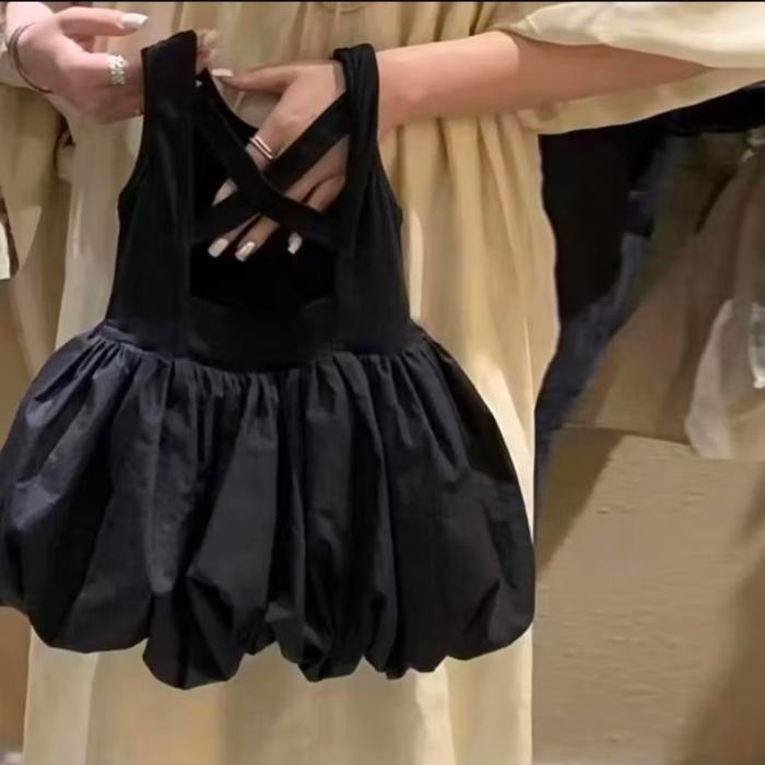 [Mr.Gabor] Dress Hitam Lucu Anak Perempuan 1 - 5 Tahun / Ball Gown Mini Dress / Bubu Dress Terlaris