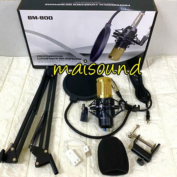 PAKET KOMPLIT MIC CONDENSOR BLACK SPIDER BM 800 ORIGINAL BM800 REKAMAN
