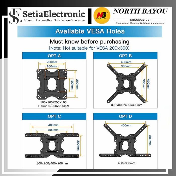 Bagus Bracket Tv Led Swivel 32 40 43 50 55 Inch North Bayou Import