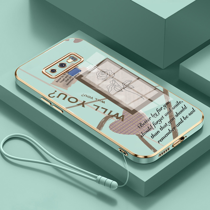 Casing Untuk Samsung Galaxy Note 9 Note 8 Case Casing Foto Seni Mawar silikon tahan HP Softcase Kasi