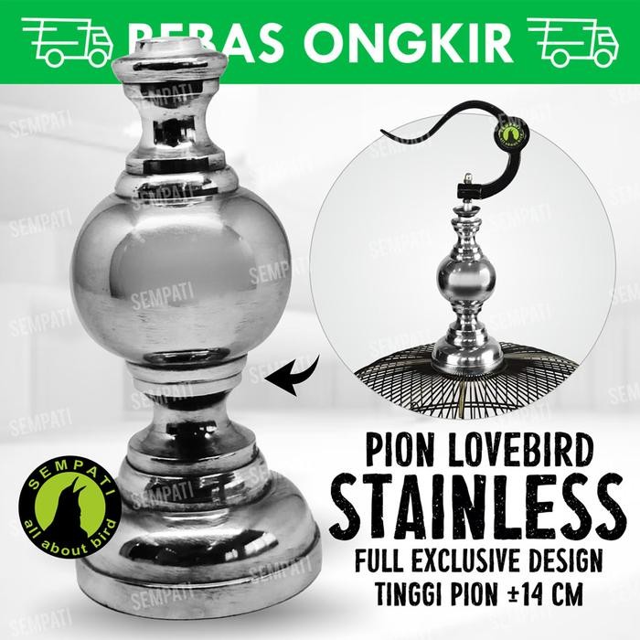 PION SANGKAR BURUNG LOVEBIRD STAINLESS