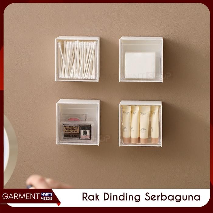 

Kotak Organizer Penyimpanan Kapas Skincare Laci Mini Stationery Box Tempel Dinding Multifungsi
