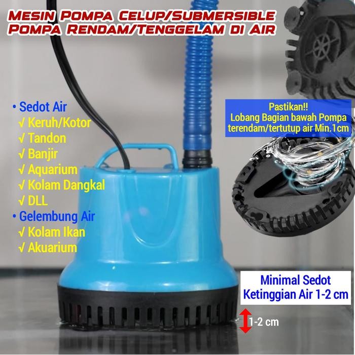 Pompa Celup Sedot Air Kolam Aquarium Kotor Low Watt Mini Water Pump