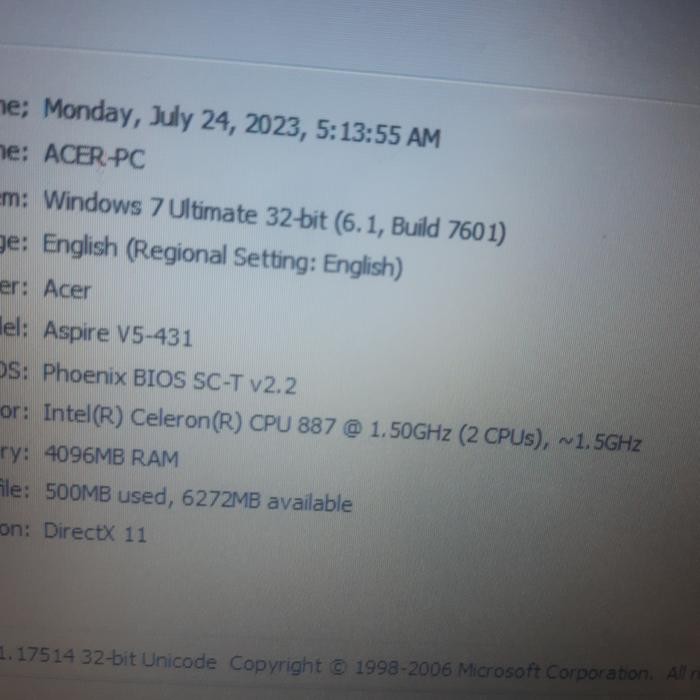 Laptop ACER V5 -431 minus engsel