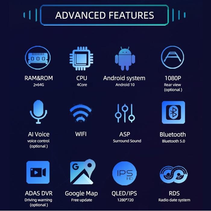 Headunit Android Universal 9 Inch 2GB Double Din Head Unit Tape Mobil