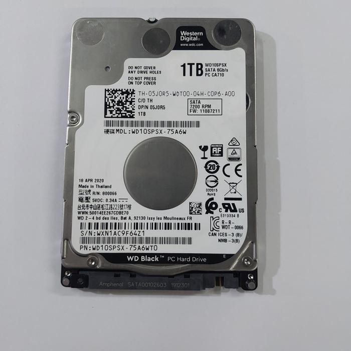 Hard Disk Laptop 1Tb WD Black 7200Rpm 2.5inch Sata 6Gb/s