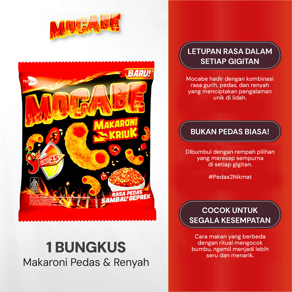 

Paket Bundling - Macaroni Mocabe - Sambal Geprek - 25gr - 6pcs