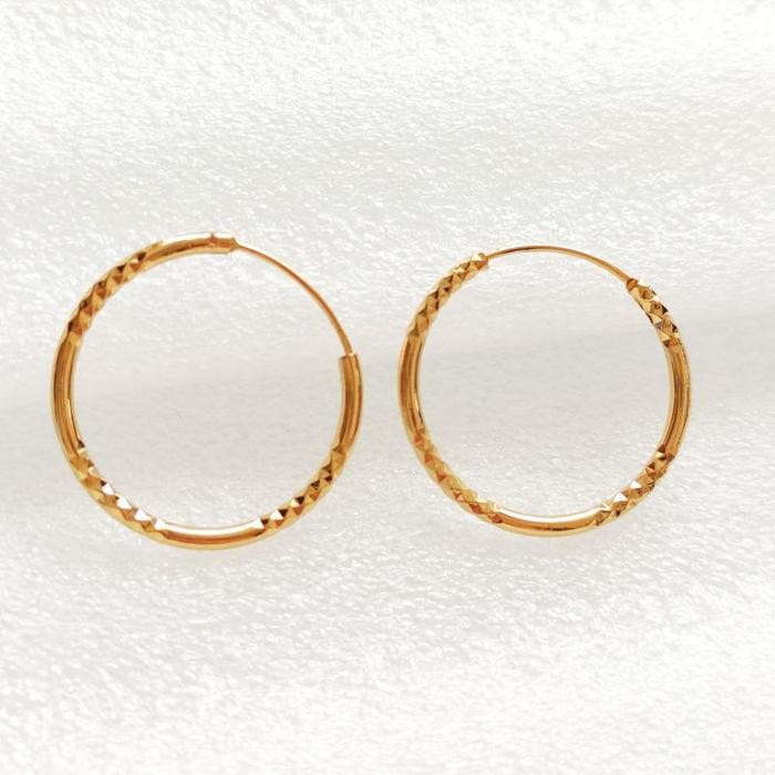 (Expert) FAVORITE Anting hoop Xuping / anting bulat Xuping lapis emas