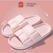 Sandal MINISO Fashion Petal Bathroom Slippers Miniso Sandals Sandal Wanita