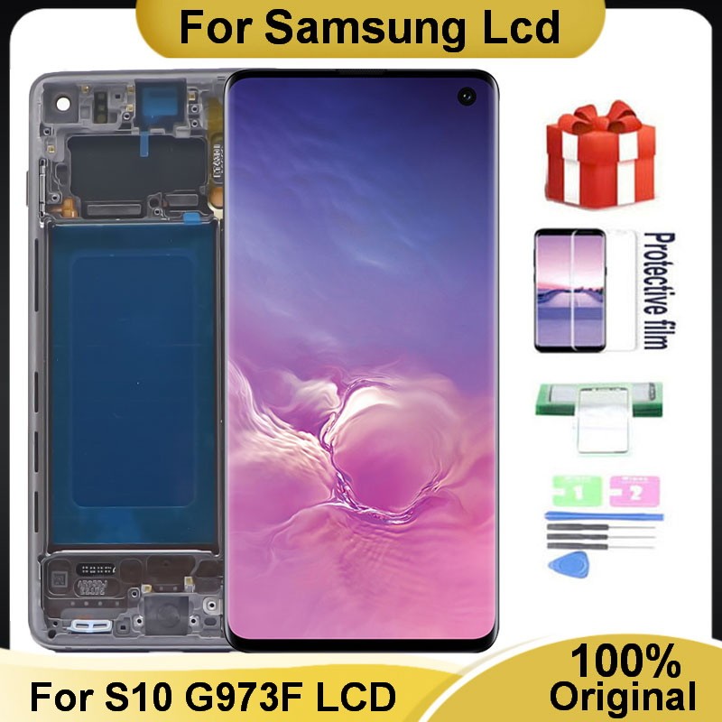 100% Original 6.1'' AMOLED LCD For SAMSUNG Galaxy S10 G973 G973U