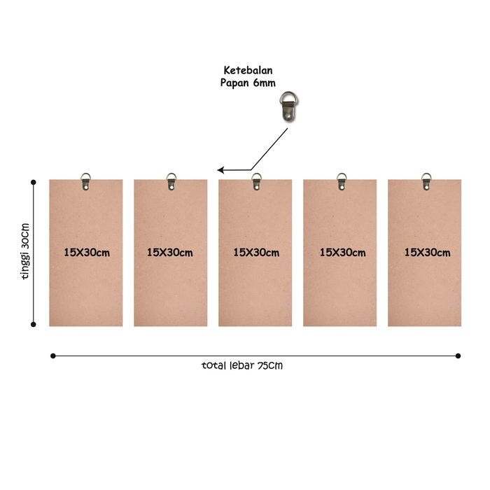 

Ready- Hiasan Dinding 75X30Cm Peta Dunia Isi 5Pcs