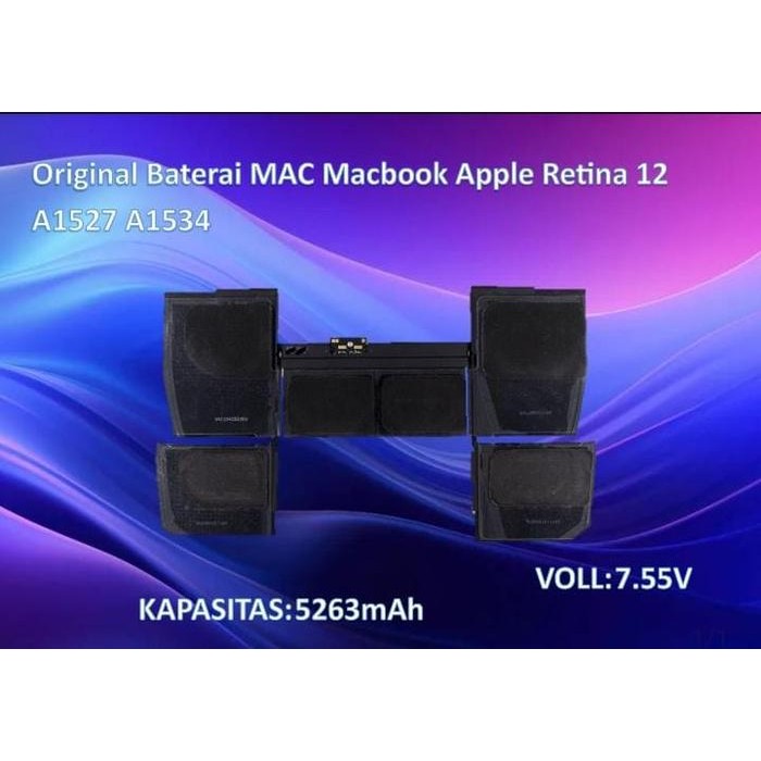 Unik Original Baterai Mac Macbook Apple Retina 12 A1527 A1534