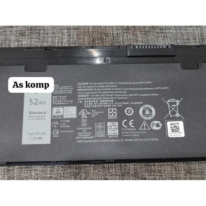Mantab Baterai E7240 E7250 Ultrabook Wd52H Vfv59