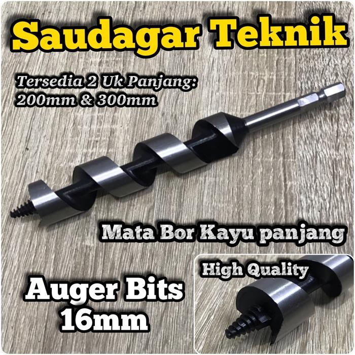 Mata Bor Kayu Panjang 16Mm Wood Auger Bit 16 Mm Kualitas Baik