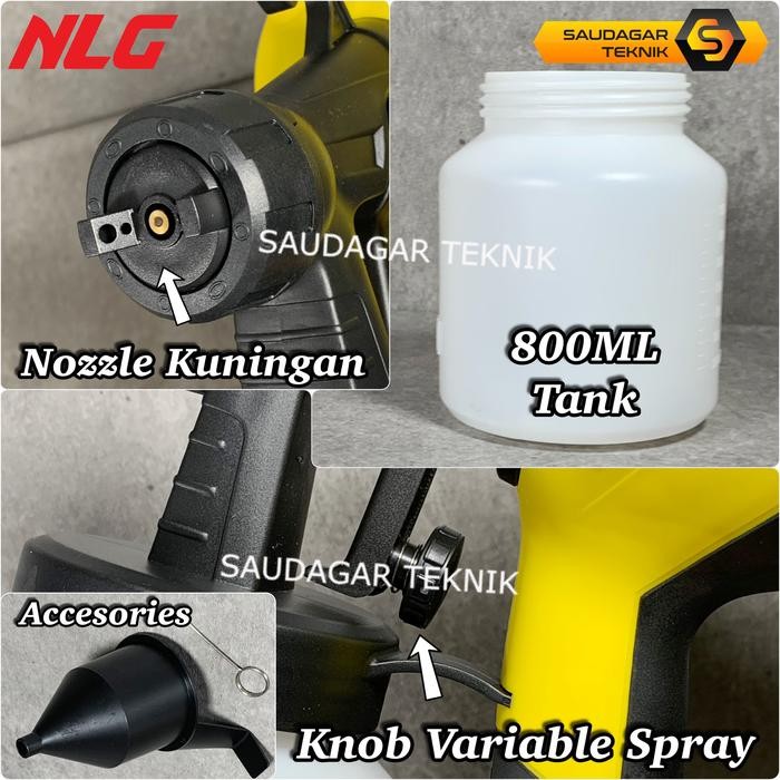 Spray Gun Listrik Nlg Nozzle Kuningan Alat Semprot Cat Minyak Listrik Electric Spray Gun Nlg