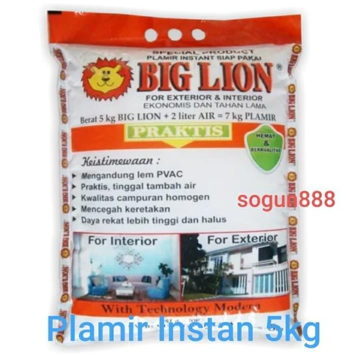 [Expert] Plamir instan 5 kg Big Lion. Plamir Jadi. Plamir tembok.Plamir kayu